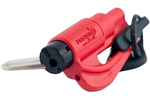 ResQme Keyring rescue tool Seatbelt cutter and glass breaker (Red)