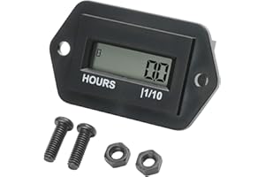 Runleader LCD-Betriebsstundenzähler, AC 86 V bis 230 V, Datenspeicherung und wasserdichtes Design für Gartentraktor, Außenbordmotor, Reiseanhänger, Schneefräse usw.