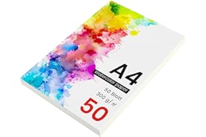 RMIVEGLIA Carta per acquerello 300 g/m² – 50 fogli di carta per acquerello per acquerelli, gouache e acrilico – Robusta e senza acido per risultati brillanti – Carta acquerello versatile.