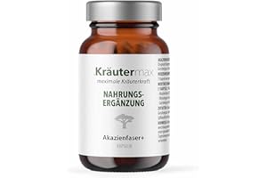 ‎KRÄUTERMAX. NEU! Kräutermax Akazienfaser Kapseln | Akazienfaser Pulver mit Gerstengras und Weizengras | Akazienfaser Kapseln vegan | Akazienfaser 1 x 50 Stück