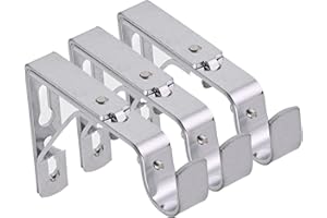 Lister Cartwright 19mm Curtain Pole Brackets with Adjustable Screws Metal Finish (Pack of 3) -Chrome(Extendable Bracket)