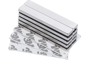 Yizhet 10 Pezzi Magneti al Neodimio Extra Forti 50x10x3 mm Potente Magnete Rettangolare Adesivi per Lavagna Magnetica Armadio da Cucina