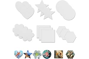 XIANGJUNLY 18 piccole tele magnetiche per pittura, tavola artistica, pannelli acrilici, ad olio, acquerello, esagonale, cerchio, fiori, esagonali, cerchio, quadrato, amore, pentagramma, fiori