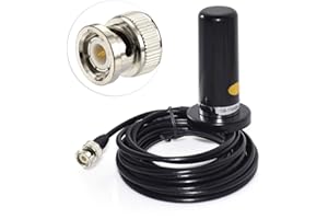 SUPERBAT Wlaniot Antenna Auto Antenna VHF/UHF a Doppia Frequenzaper Base Magnetica Antenna 9cm Connettore BNC Cavo RG58 5m Guadagno 2,5/3dB per Stazioni Radio Mobili per Auto, Scanner BC75XLT e BC125AT.