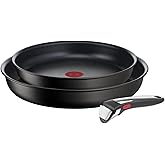 Tefal Ingenio Eco Resist On - Juego de 2 Sartenes 24/28 cm + Mango extraíble, Apto inducción, antiadherentes, revestimiento t
