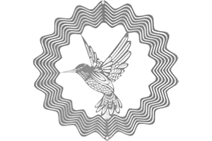 REA&GOLE 3D Wind Spinner Stainless Steel 3D Hanging Spinner Rotating Wind Chime for Indoor Outdoor Garden Window