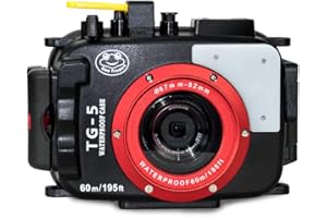 SEA FROGS Per Olympus TG5 nero 195 piedi/60m custodia fotocamera subacquea custodia impermeabile (custodia + filtro rosso)