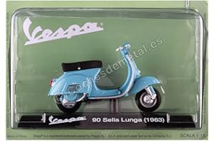 COCHESDEMETAL Compatible con 1963 Vespa 90 Sella Lunga Azul 1:18 Editorial Salvat VES0021