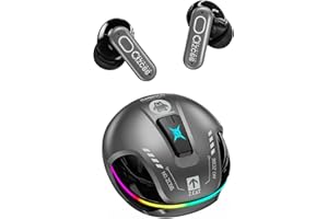 ZOMBIES CAT KopfhöRer Kabellos Bluetooth, Noise Cancelling Kopfhoerer, Bluetooth KopfhöRer Mit Tiefen BäSsen, Kabellose Bluetooth 5.4, RGB-Licht, In Ear KopfhöRer FüR Android iOS, B5 Grau