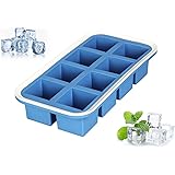 LEVIVO Silikon Eiswürfelform, für 8 Eiswürfel á 5 x 5 x 5 cm, Antihaft Eiswürfelbehälter, Eiswürfelsilikonform, Silikoneiswür