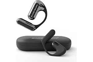 BADENBURG EarStereo 1 Open Ear Kabellose Kopfhörer, Bluetooth Earbuds, 60h Spielzeit, 15.4mm Bio-Fiber Treibern mit SoundPlus Algorithmus, ENC Rauschunterdrückung, Büro/Fitness/Freizeit(Shwarz)