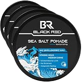 BLACK &amp; RED Wax Sa&ccedil; Şekillendirici Wax Sea Salt Pomade Deniz Tuzlu G&uuml;&ccedil;l&uuml; Tutuş - 120 ml (4 paketi)