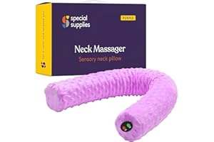Special Supplies Sensory Vibrating Neck Pillow for Kids and Adults Plush Velvet Soft Cover with Textured Therapy Stimulation, Mind and Body Calming Relaxation-Pink
