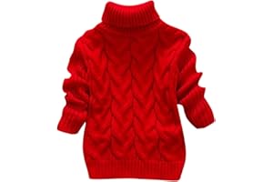 TinaDeer Kinder Rollkragenpullover Jungen Mädchen Strickpullover Winter Weihnachten Strick Pullover Pulli Baby Kleinkind Sweatshirt Langarm Strickpulli Bär Druck Sweater Tops