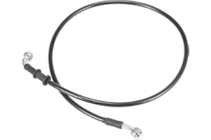 Motoforti Universal 90cm 35.43" Motorcycle Brake Clutch Oil Hose Line Pipe Hydraulic Reinforced Stainless Steel Braided Black