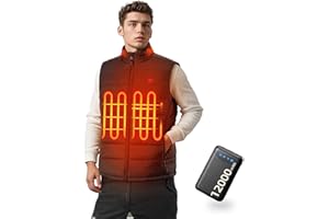 VIWKO Gilet Chauffant Homme avec Contrôle APP - Veste Chauffante Électrique Léger avec Batterie, 4 Réglages Chaleur pour Ski, Randonnée, Chasse, Travail Extérieur (Taille L)