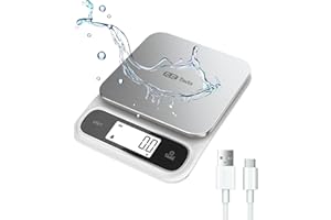 Tada 5kg Food Kitchen Digital Scale with 0.1g Precision IPX6 Waterproof, Type-C Charging, Ounces and Grams for Weight Loss, Cooking, Baking