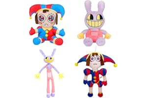 Super JAKES 4PCS The Amazing Digital Circus Peluche,11.2" Pomni and Jax Peluche,Stuffed Animal Plush Doll Birthday Halloween Christmas for Boys Girls