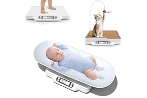 E-GREETSHOPPING Baby Scale, Multipurpose Digital Weighing Scales with 2 Detachable Tray, 30 kg Baby Scales with Hold Function, Pet Scale Puppy Scale for Infant, Pet, Toddler, Cat, Dog | Capacity up to 30KG/ 66 lbs