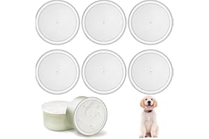 DEEPTON 6 Stück Dosendeckel, Weiß Deckel für Dosen, Dosendeckel 800g, Waschbar Hundefutter, Dosenverschluss, Hundefutter für Futteraufbewahrung Tierfutterdosen(Durchmesser: 10cm)