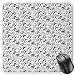 Produktbild Pirates Mouse Pad, Black and White Pattern with Buccaneer Characters Sharks and Nautical Elements Gaming Mousepad Office Mouse Mat Black White