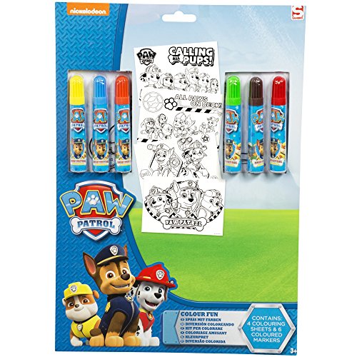 Buy PAW Patrol Fun Colouring Set with 6 Markers & 4 Colouring Sheets
