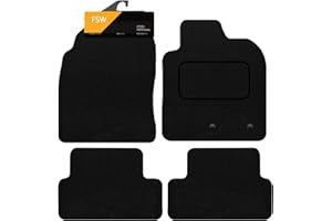 FSW - Tailored Mats - Fits Nissan Qashqai 5 Seater 2010-2014 - Black Carpet - Anti Slip Mat - Non Slip Car Floor Mat, Fitted With Clips & Granulated Backing - 4 Pc Floor Mat Only