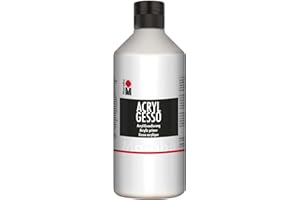 ‎MARABU Marabu 12040075808 - Acryl Gesso weiß 500 ml, feine, hochdeckende Acryl - Grundierung auf Wasserbasis, schwach saugend, für glatten Farbauftrag und gute Haftung von Farben und Medien