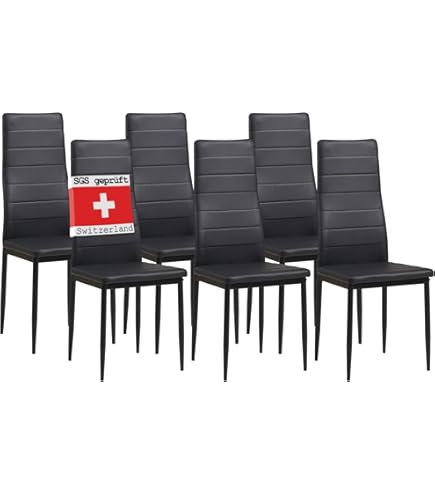 Set 4 Sedie Da Pranzo Moderne 'Pergamino' – Schienale Alto In Ecopelle Grigia Con Gambe In Acciaio – Seduta Ergonomica Imbottita