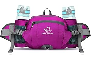 Waterfly Hiking Waist Pack Bum Bag Waist Bag with Bottle Holder Running Bag for Camping Climbing Travel Cycling and Dog Walking