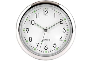 ONIISSY Car Dashboard Clock, Car Clock Any Sticker One-Button Start Electronic Quartz Clock, Sticky Timer Analog Watch, Suitable for Car Home Office Workbench Locker-whiteB