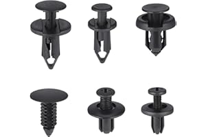 ANBOO 190 Pièces Rivet Plastique Clips Voiture, 6 Taille Clips de Retenue de Voiture Fixations, Vis Plastique Universelles pour Fixer les Panneaux et les Portes de Voiture(6 mm à 10 mm)