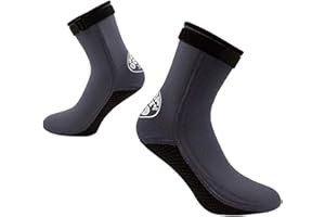 NICEY 3mm Neoprene Diving Socks Thermal Flexible Beach Water Socks Wetsuit Boots Fins Socks Keep Warm Surfing Scuba Socks for Men Women Diving Snorkeling Swimming Sailing Kayaking Water Sports,Grey