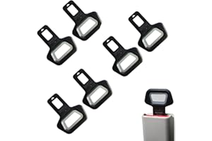 BKEMKRI 6 Pezzi Auto Fibbia Della Cintur, Fermo per Cintura di Sicurezza, Disattiva Allarme Cintura di Sicurezza Auto, con Apribottiglie Integrato, per Furgoni, Dei Camion, Maggior Parte Delle Auto, Nero