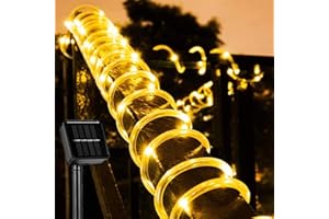 Mr.Twinklelight Solar LED Lichterschlauch,10m Wasserdicht Licht Schlauch Aussen,Lichterkette Lauflichter mit 100 LEDs für Saal, Hochzeit,Party,Garten,Weihnachten,Warmweiß