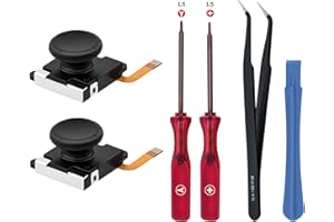 TMR Analog 3D Joystick Replacement with Opening Tool for Switch,Mcbazel TMR Analog Joystick & Repair Tool Kit for N-Switch/SWitch OLED Joy-Con/Switch Lite Controller - Black(Not for NS2)
