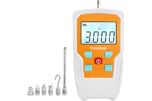 SOONKODA Digital Force Gauge Push and Pull Meter Dynamometer Tension Pressure Tester Thrust Meter Compression Load Plug Force Destructive Tests 3N/0.3kg/0.65lb