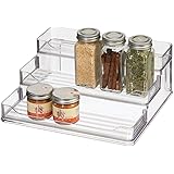 MDESIGN Gewürzregal – praktischer Küchenorganizer mit 3 Ebenen aus Kunststoff – Gewürzhalter zur Aufbewahrung von Gewürzen un