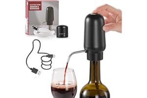 ZOYIDOUX Decanter per vino elettrico ricaricabile 3 in 1 automatico Decantatore di vino Con tappo per vino Regali per gli amanti del vino, nero