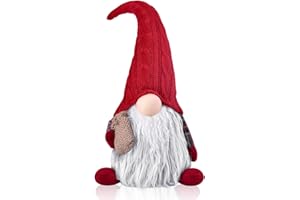 ‎EKARSEN EKARSEN Plüsch Wichtel Gnom 50cm, Handgemachte süße Skandinavische Tomte Weihnachtsdeko, Geschenke für Kinder Weihnachten (Rot)