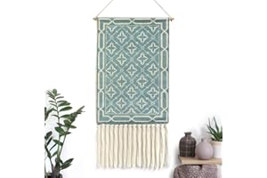 BMIDRUT Arazzo da appendere alla parete in macramè, stile bohémien, decorazione artistica per la casa, per appartamenti, dormitori, porte, 50 x 85 cm (C9)