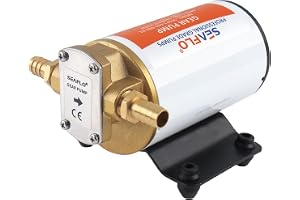 LIGHTEU®, SEAFLO 12 V kugghjulspump för oljeöverföring – 3,2 GPM, 12LPM, 3/8 tum FNPT-anslutningar, kopparhjul, elektrisk olj