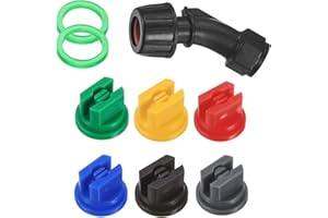 M METERXITY 6-Pack Flat Fan Spray Tips, 110 Degree 0.15-0.6mm Pore Sprayer Tip, 1-Set Plastic Spray Nozzle for Agricultural Sprayer Wand/Knapsack Sprayer/Garden Sprayer/Greenhouse Sprayer