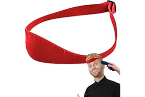 ABEILLO Adjustable Haircut Band, Neckline Shaving Template and Hair Trimming Stencil, Silicone Haircut Band, Professional Hair Cutting Tool for Home Haircuts, Hairdressing Salon, Stylist (Red)