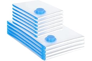 Souvik Bolsas de vacío para edredones, bolsas de vacío para ropa, 10 unidades (6 x 46 x 60 cm, 4 x 60 x 80 cm), bolsas de almacenamiento grandes, ahorradores de espacio al vacío para almacenamiento