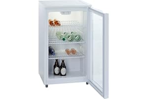 PKM GKS102 Glastür-Kühlschrank | Getränkekühlschrank | Flaschenkühlschrank | 102 Liter | 85 cm hoch | Wechselbarer Türanschlag | Höhenverstellbare Füße | 42 dB