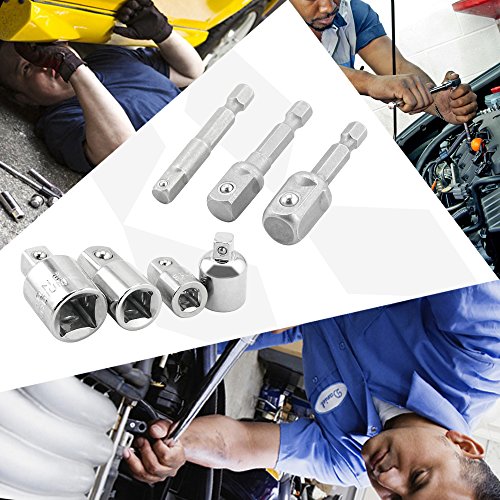 SYCEES Steckschlüssel Nuss Set 3-teilig 1/4, 3/8, 1/2 Zoll und Stecknuss Adapter 4-teilig 1/4 auf 3/8 – 3/8 auf 1/4 Zoll – 3/8 auf 1/2 – 1/2 auf 3/8 - 2