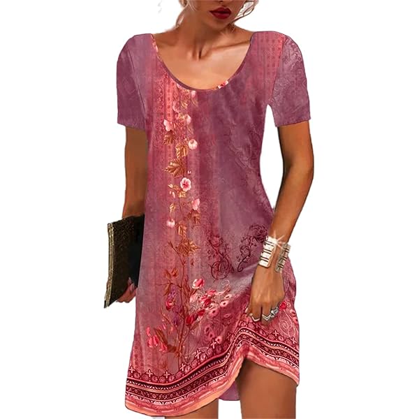 Robe D'Été Yageshark - Col V, Manches Courtes, Boutonnée - Tissu Léger Avec Poches - Tailles EU34-50 - Polyester/Coton