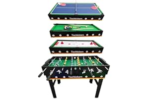 ‎IZZY Izzy Multifunktionale Spieltische 4-in-1-Tisch und Einzeltisch für Tischfußball, Billardtisch, Tischtennis, Speedhockey, Billard und Tischtennis