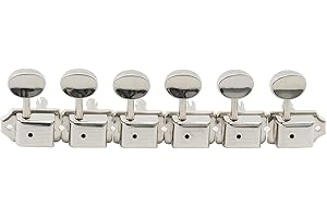 Musiclily 6 in Linea Vintage Split Shaft Meccaniche per Chitarra Elettrica tipo Squier Strat Tele, Nickel